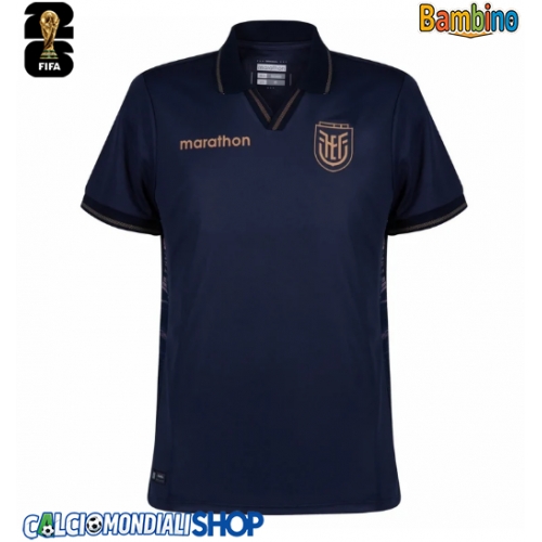 Maglie da calcio Ecuador Seconda Maglia Bambino Mondiali 2026  Manica Corta + Pantaloni corti)